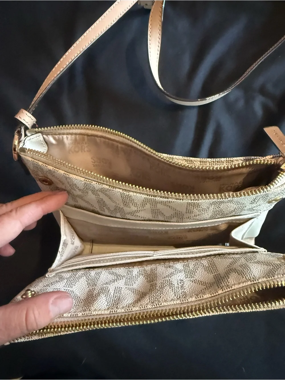 Michael Kors Neutral Logo Crossbody with Card Case